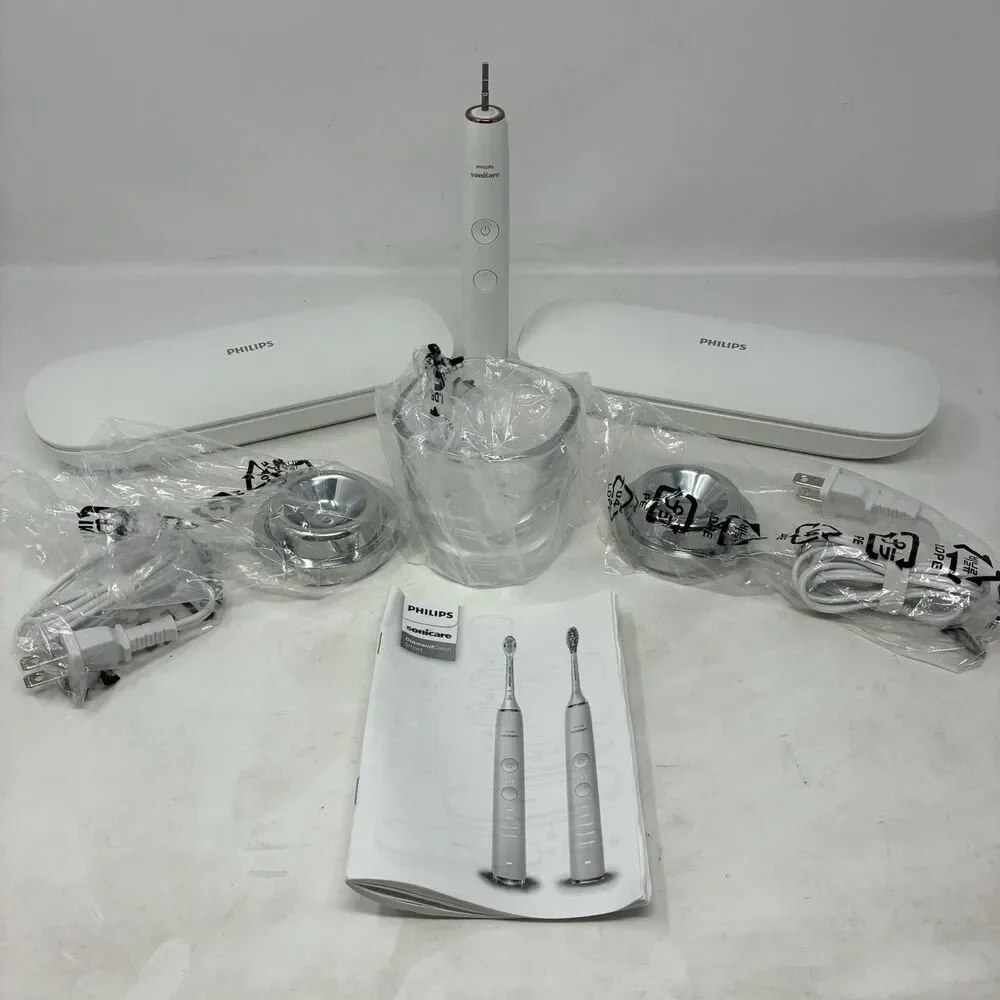 Philips Sonicare DiamondClean Rechargeable Toothbrush HX991 2Case 2Charger Glass